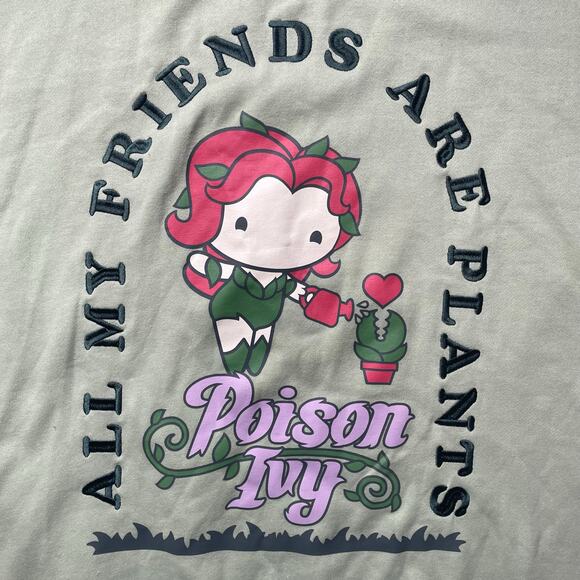 DC Comics Batman Poison Ivy Chibi Plant Friends Crewneck Sweatshirt 2X Cotton - Picture 6 of 6